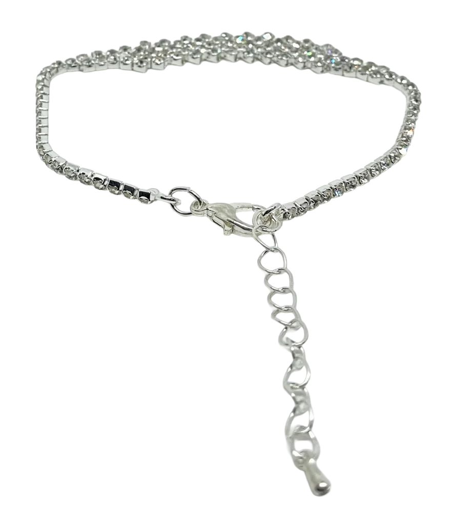 Pulsera plateada con brillantitos-gallery-0