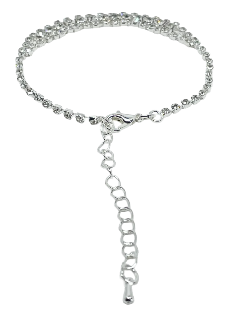Pulsera plateada con brillantitos-gallery-0