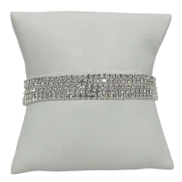Pulsera plateada de 5 hilos con brillantitos