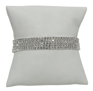 Pulsera plateada de 5 hilos con brillantitos