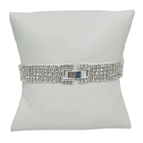 Pulsera plateada de 5 hilos con brillantitos-gallery-0
