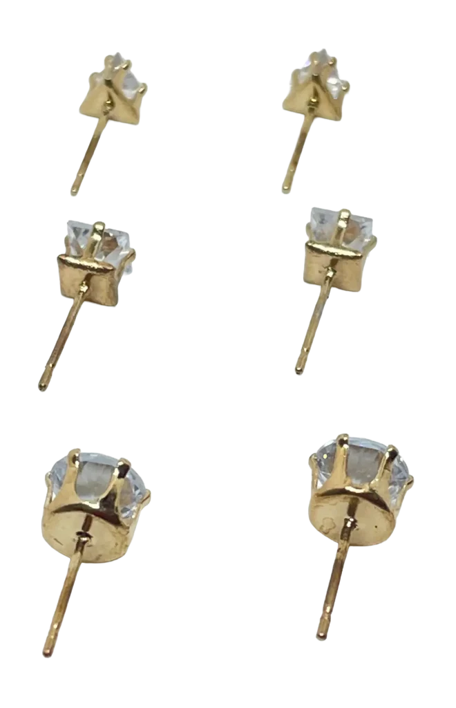 Set de aretes de zirconia en dorado-gallery-0