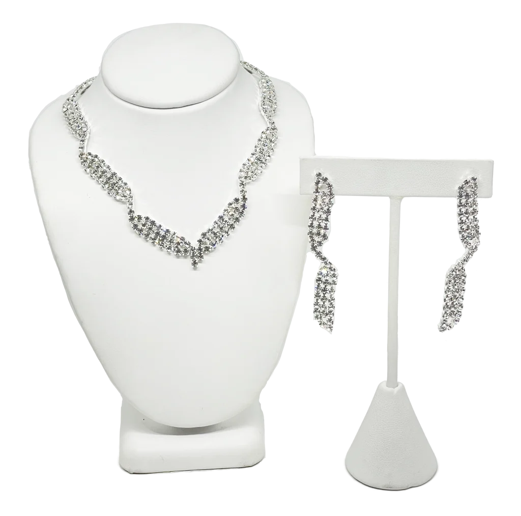 Set de collar y aretes de brillantitos