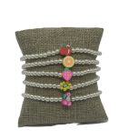 Set-de pulseras blancas plástica de perlas con frutas