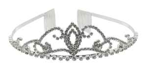 Tiara plateada con brillantios