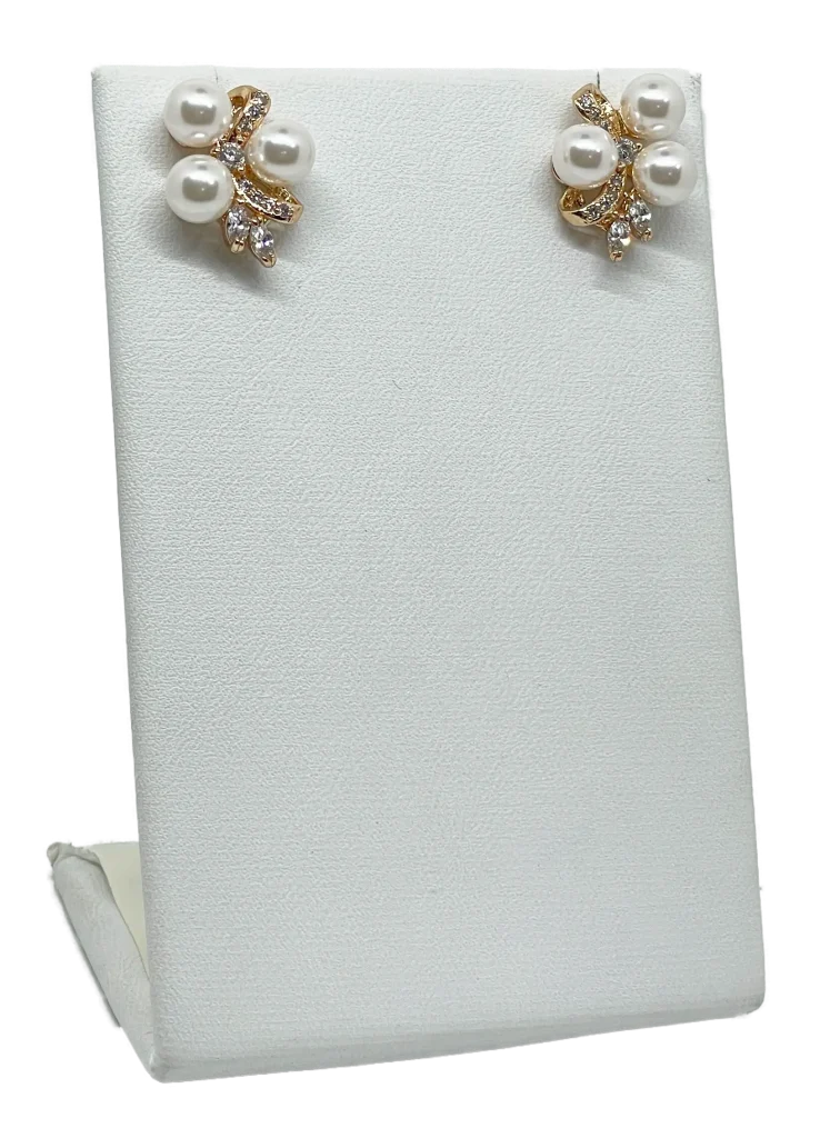 Aretes dorados de rodio con perlas-gallery-0
