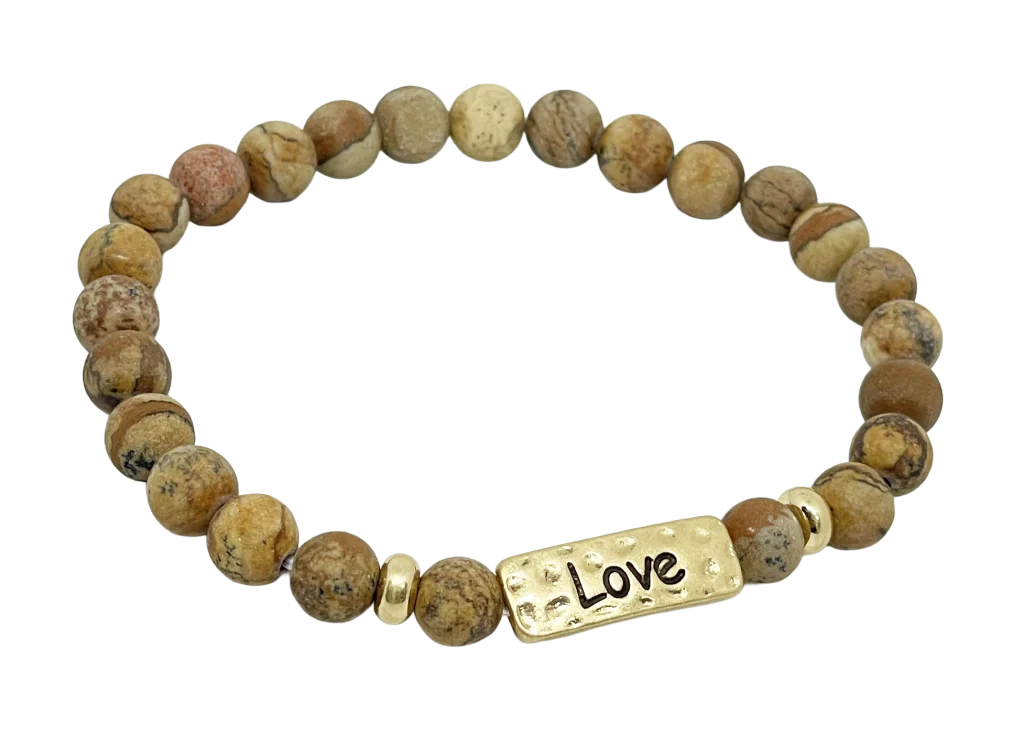 Pulsera café elástica