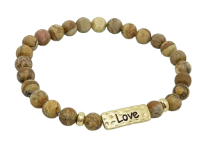 Pulsera café elástica