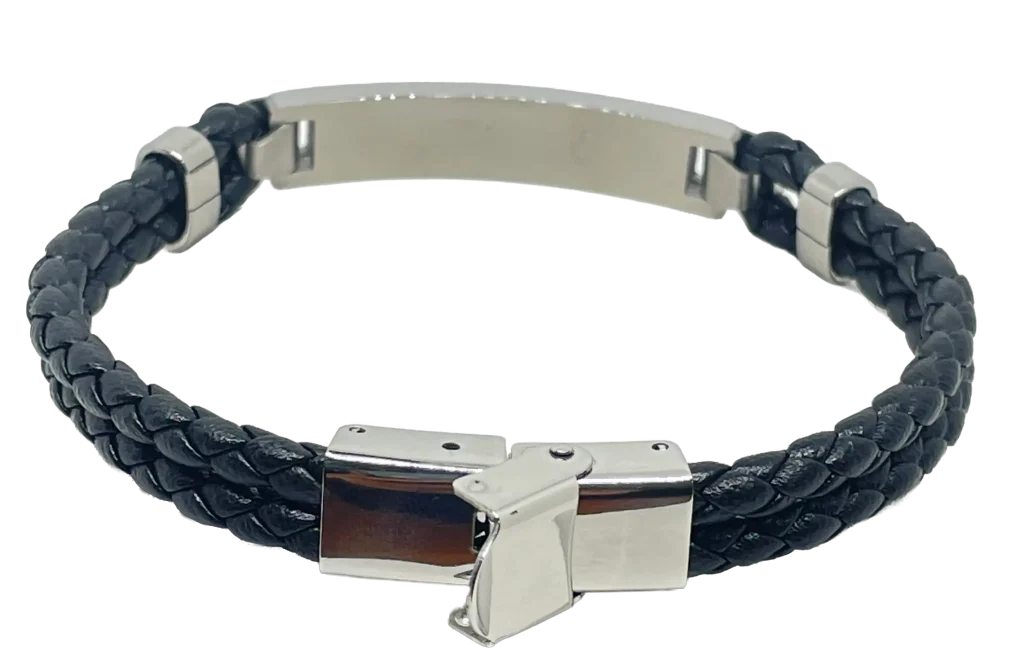 Pulsera negra de cuerina -gallery-0