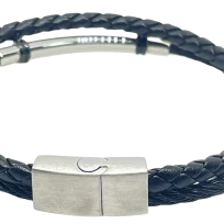 Pulsera negra de cuerina-gallery-0