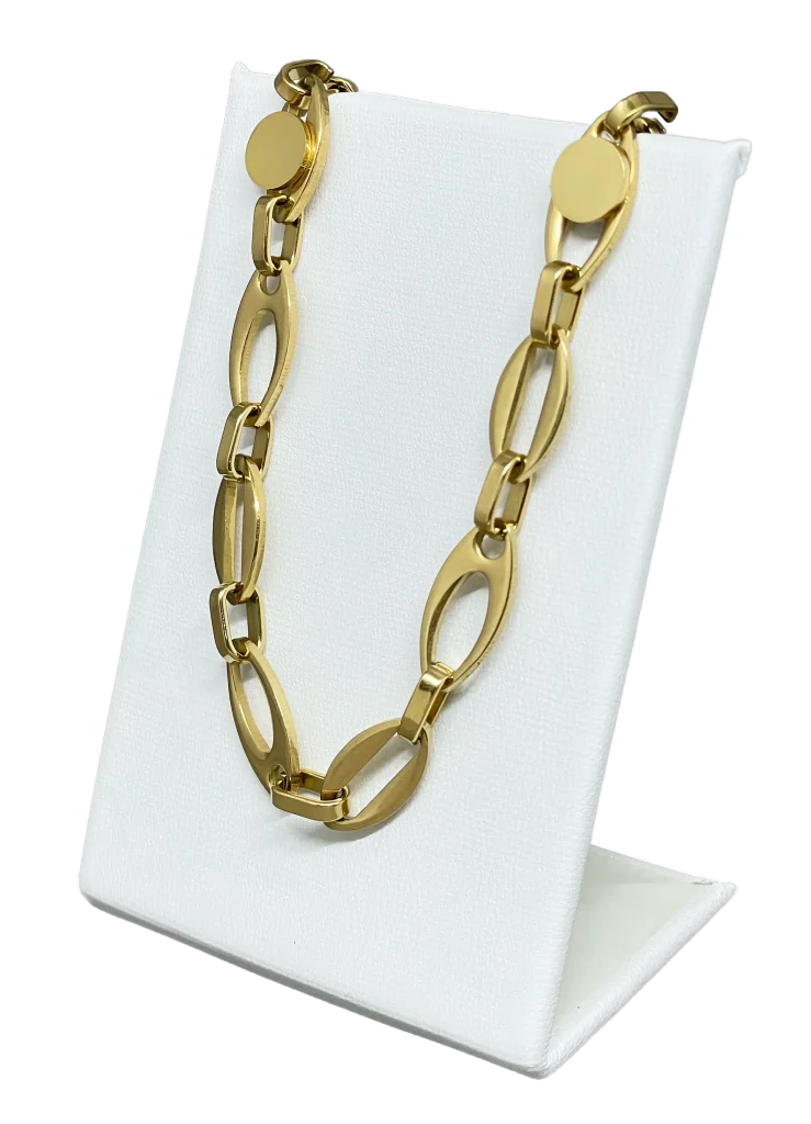 Set de collar y aretes dorado de acero inoxidable-gallery-0 Set de collar y aretes dorado de acero inoxidable-gallery-0