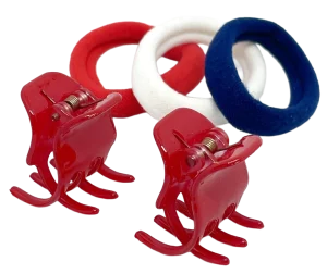 Set de ganchos rojos y tres colas