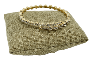 Pulsera de aro de metal con brillantito