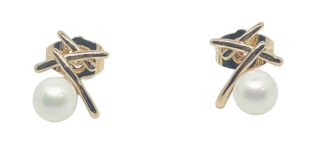 Aretes dorados de rodio