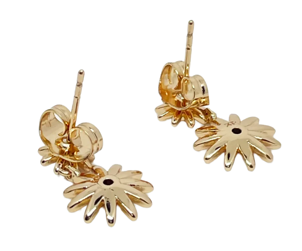 Aretes dorados de rodio con brillantito rojo-gallery-0