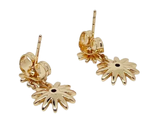 Aretes dorados de rodio con brillantito rojo-gallery-0