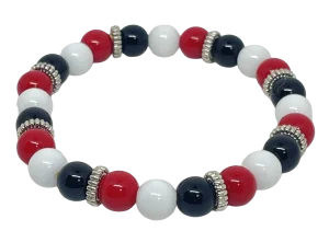 Pulsera con negro-blanco-rojo plástica
