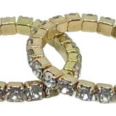Set de anillos elásticos dorados con brillantitos-gallery-0