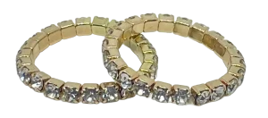 Set de anillos elásticos dorados con brillantitos-gallery-0