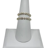 Set de anillos elásticos dorados con brillantitos